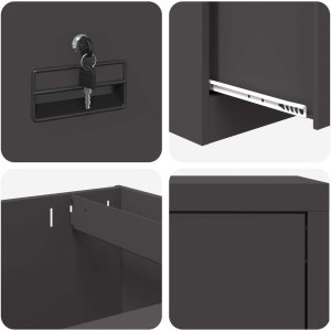 vidaXL vidaXL Szafka na dokumenty z szufladą Czarny 45,5 x 42 x 106,5 cm 10