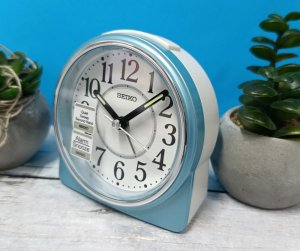 Seiko Budzik SEIKO QHE198L nie tyka 9 cm niebieski . 3