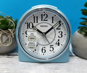 Seiko Budzik SEIKO QHE198L nie tyka 9 cm niebieski . 6