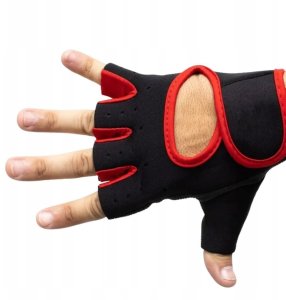 Interplastic Bx10_tds0867c_Rękawiczki treningowe CZARNO CZERWONE - ROZMIAR M 10