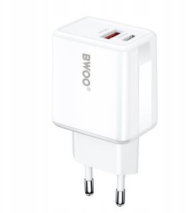 Ładowarka TelForceOne BWOO ładowarka sieciowa CDA182 QC 38W 1x USB-A + 1x USB-C z kablem USB-C-Lightning 1 m biała 2