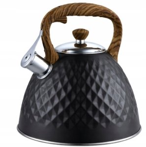 Brunbeste Czajnik na gaz stalowy z gwizdkiem duży 3.0L indukcja czarny matowy BRUNBESTE BB-2418 2