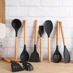 Brunbeste Przybory kuchenne drewniane ze stojakiem zestaw 12-ele BRUNBESTE BB-3462 3