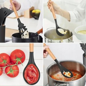 Brunbeste Przybory kuchenne drewniane ze stojakiem zestaw 12-ele BRUNBESTE BB-3462 5