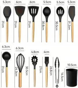 Brunbeste Przybory kuchenne drewniane ze stojakiem zestaw 12-ele BRUNBESTE BB-3462 6