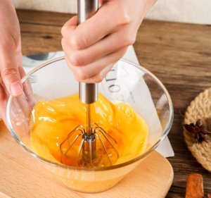 Brunbeste Trzepaczka do jajek obrotowa stalowa metalowa Ø6cm x 26 BRUNBESTE BB-3185 3