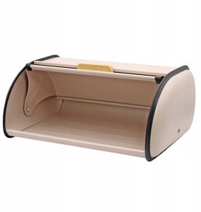 Chlebak Brunbeste Chlebak metalowy pojemnik na chleb pieczywo bułki 35x24x14.5cm beżowy BRUNBESTE BB-7703 2