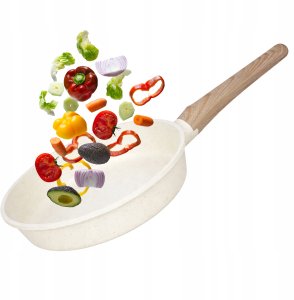 Patelnia Brunbeste Patelnia granitowa marmurkowa NON-STICK indukcja gaz 28cm beżowa BRUNBESTE BB-5538 3