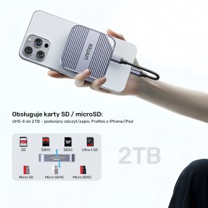 Czytnik Unitek Unitek Magnetyczny czytnik kart SD/Micro SD 6w1 | PD100W | 4K@60Hz | 5Gbps 3