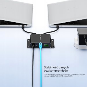 HUB USB Unitek Unitek Przedłużacz USB 5 Gb/s 100 m przez Ethernet z hubem 8