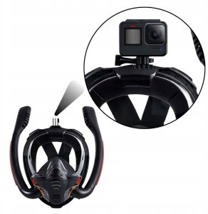LeanToys Maska Do Snorkelingu Nurkowania Pełnotwarzowa AntiFog DryTop Czarna L/XL 5