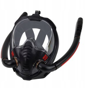 LeanToys Maska Do Snorkelingu Nurkowania Pełnotwarzowa AntiFog DryTop Czarna L/XL 6