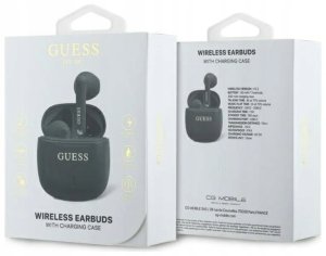Słuchawki Guess Bezprzewodowe słuchawki douszne Guess Bluetooth + stacja dokująca Printed Classic Logo czarny 4