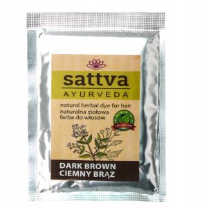 Sattva SATTVA_Natural* Herbal Dye For Hair ziołowa farba do włosów Dark Brown 10g 2