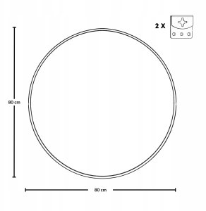 Lustro Edaxo Okrągłe lustro ścienne MIRA, Ø 80 cm 7