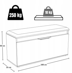 Ikonka Szafka na buty z siedziskiem i schowkiem TORI, 100 x 50 x 35 cm 11