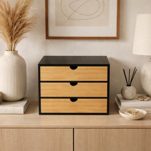Edaxo Bambusowy organizer biurowy z szufladkami HEGO, 25 cm 9