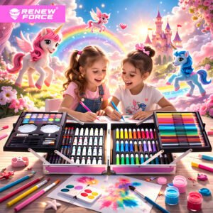 GALAXIA ZESTAW ARTYSTYCZNY DO MALOWANIA DLA DZIECI Dziewczynek Plastyczny WALIZKA 3