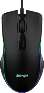 Mysz Activejet Activejet mysz przewodowa podgrzewana USB AMY-W390. Ma 3 temperatury 30 stopni podświetlenie na żółto, 35 stopni podświetlenie na pomarańczowo, 40 stopni podświetlenia na czerwono. 3