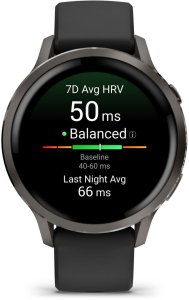 Smartwatch Garmin Venu 4 inteligentny zegarek 41 mm kolor łupkowy z czarnym silikonowym paskiem 2