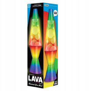 Lampa stołowa Usorteret Lava® Lampa Biały/3-Kolorowy Podstawa tęczowa 37cm 2