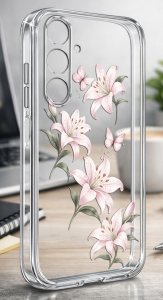 krainaGSM ETUI do Samsung A17 5G Wzory wiosenne Wiosna Kwiaty CLEAR CASE + SZKŁO 3