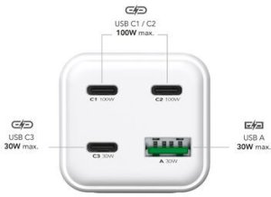 Ładowarka MediaRange POWER ADAPTER USB 100W/GAN FAST MRMA124 MEDIARANGE MRMA124 (4262543441832) 4