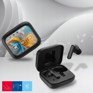 Słuchawki Forever słuchawki Bluetooth z wyświetlaczem ANC + ANC TWSS-500 czarne 2