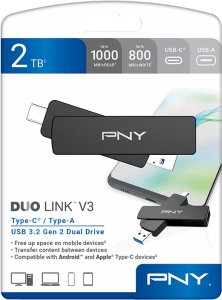 Pendrive PNY PNY DUO LINK V3 pamięć USB 2 TB USB Type-A / USB Type-C 3.2 Gen 2 (3.1 Gen 2) Czarny 12