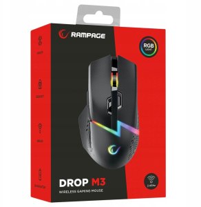 Mysz Rampage Rampage Mysz bezprzewodowa Drop M3 V2 24000 DPI czarna 2