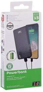 Powerbank TnB Mocny Powerbank 2w1 20 000 Mah 2x Usb-a Usb 2.1a 20w + Usb-c + Miniusb Tnb / Pbu20000 5