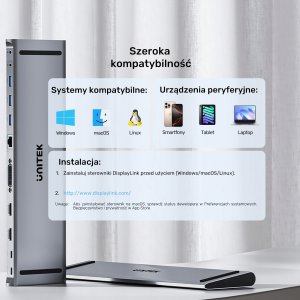 Stacja/replikator Unitek uHUB11+ USB-C z DisplayLink (D1147AGY01) 6