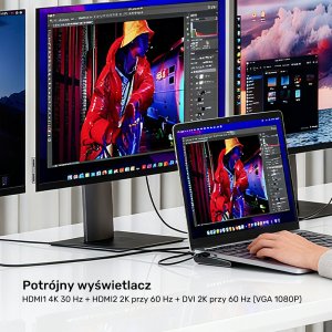 Stacja/replikator Unitek uHUB11+ USB-C z DisplayLink (D1147AGY01) 8