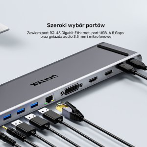Stacja/replikator Unitek uHUB11+ USB-C z DisplayLink (D1147AGY01) 9