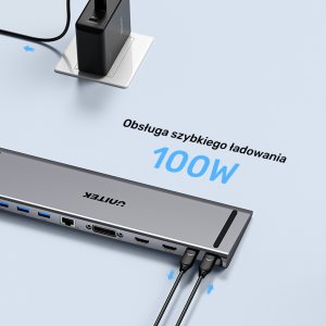 Stacja/replikator Unitek uHUB11+ USB-C z DisplayLink (D1147AGY01) 10