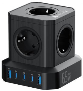 Ładowarka Techly Kostka zasilajaca GaN Power Cube 230V 65W 3x USB-C 2x USB-A 2