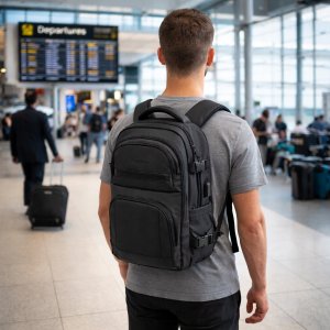 Wozinsky Plecak Wozinsky WPW-20L z kieszenią na laptopa podróżny 40x20x25 cm do luku bagażowego - czarny 5