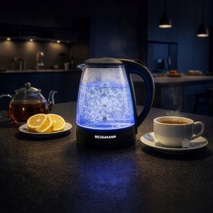 Czajnik BERGMANN Czajnik Elektryczny Szklany 1,8L BERGMANN 2200W Podświetlenie LED 9