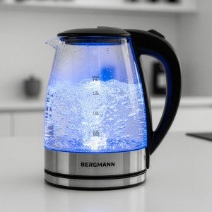 Czajnik BERGMANN Czajnik Elektryczny Szklany 1,8L BERGMANN Bezprzewodowy 2200W LED 3