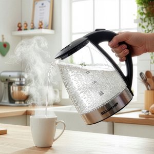 Czajnik BERGMANN Czajnik Elektryczny Szklany 1,8L BERGMANN Bezprzewodowy 2200W LED 6