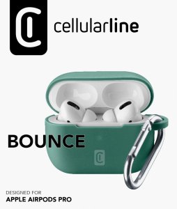 Ochronny pokrowiec z karabinką Cellularline Bounce pro Apple AirPods Pro zielony 3
