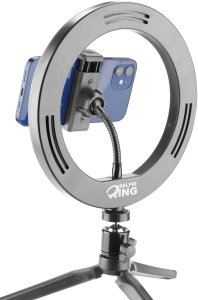 Selfie stick Tripod Cellularline Selfie Ring z oświetleniem LED do zdjęć i filmów selfie czarny 3