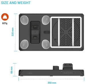 Wielofunkcyjna stacja FIXED pro Xbox Series X a S z wentylacją i ładowaniem dla dwóch kontrolerów Xbox, czarny 8