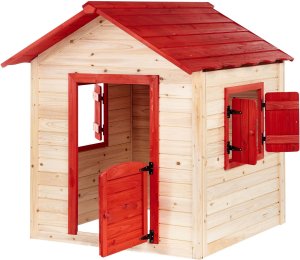 Beliani Domek ogrodowy dla dzieci PELOPIO Czerwony 6