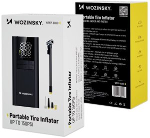Kompresor samochodowy Wozinsky Kompresor Wozinsky WPEP-8000 pompka elektryczna powerbank 8000mAh latarka - czarny 8