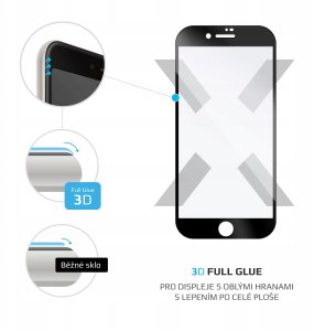 Fixed Szkło hartowane ochronne FIXED 3D Full-Cover Apple iPhone 6/6S/7/8/SE (2020/2022) z klejeniem na cały ekran czarne 2
