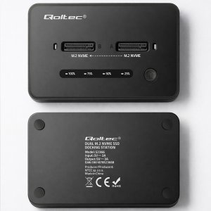 Stacja dokująca Qoltec Stacja dokująca dysków SSD M.2 NVMe| PCIe | USB-C | 20Gb/s | DUAL 2 x 8TB | klonowanie offline 2