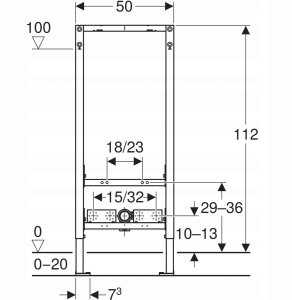 Stelaż Geberit 111.534.00.2 / GEBERIT / DUOFIX BASIC / ELEMENT MONTAŻOWY DO BIDETU, H112 / 3