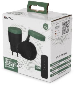 ENTAC Entac ES-2S-RC-44 adapter wtyczek zasilających Zielony, Czarny 2