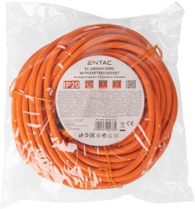 ENTAC Entac ESECG1.5-20 rozgałęziacz 20 m 1 x gniazdo sieciowe Wewnętrzna Pomarańczowy 2